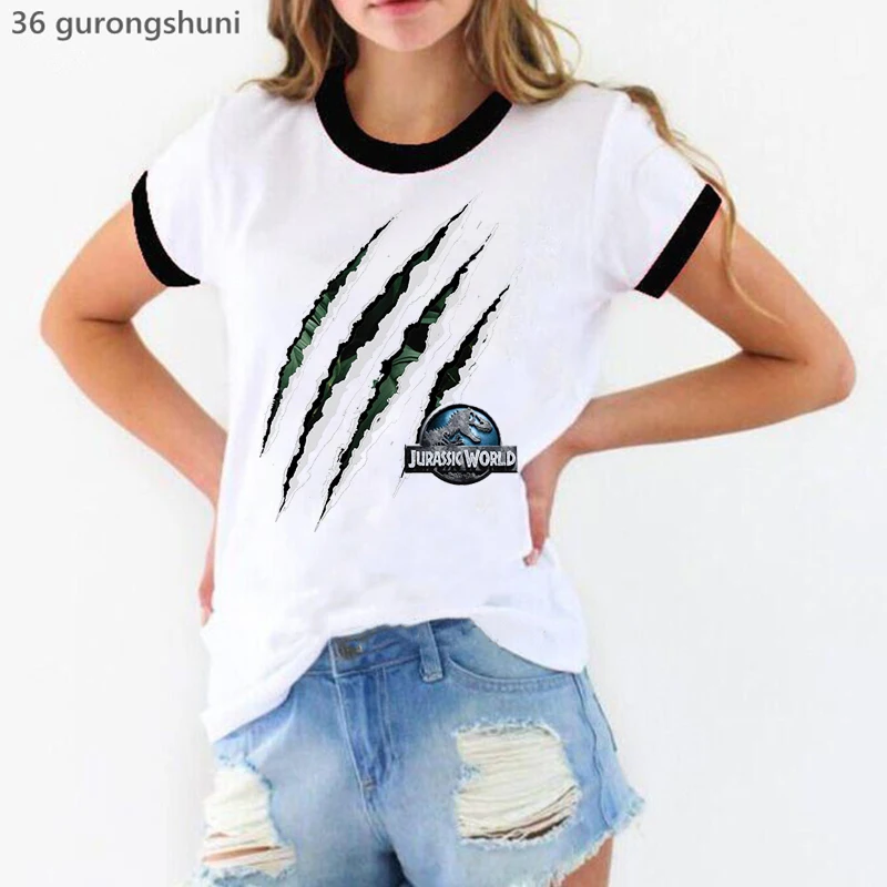 

Jurassic World 3d Print T Shirt Girls Vintage Dinosaur Tshirt Femme Harajuku Shirt Summer Fashion T-Shirt Female Streetwear