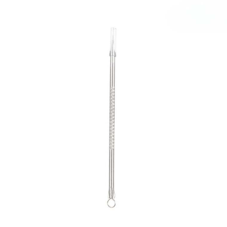 Estrattore di comedoni in acciaio inossidabile da 8 cm - Mini ago per acne per la rimozione di punti neri e brufoli (portatile, 8 cm)