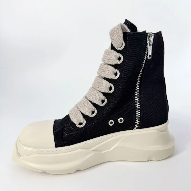 

High Street Dark-style High-top Platform Sneakers Men Women Fashion Comfortable Athletic Casual Canvas Shoes
