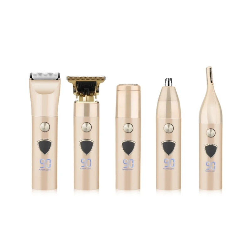 남성용 수염 트리머 5 in 1 헤어 트리머 방수 전기 코 헤어 트리머