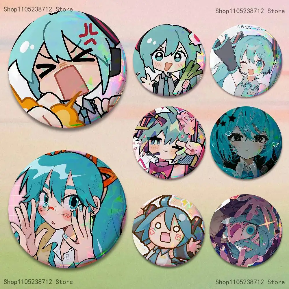K-Kawaii Singer Miku-S Button Lapel Anime Pin Badges Brooch Jewelry Decoration Gift 25mm 32mm 44mm 58mm 75mm
