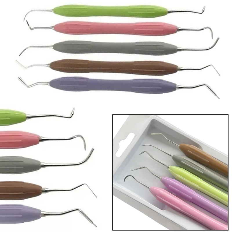 

5 шт./компл., набор наполнителей для стоматологической смолы с силиконовой ручкой для восстановления зубов, эстетический ремонт, хирургические инструменты, оборудование