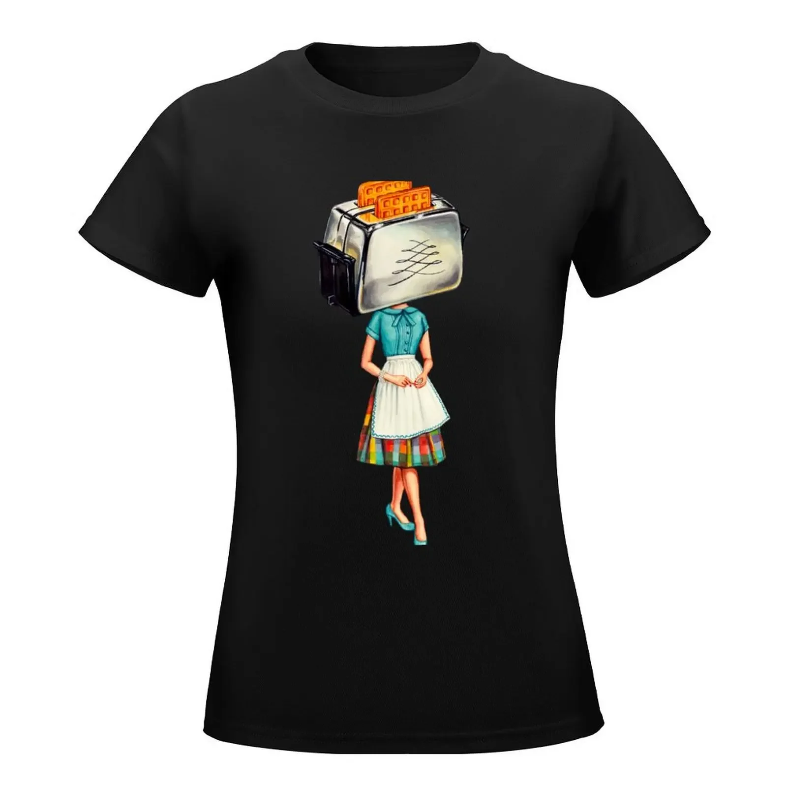 T-shirt femme noir Waffle 007, vêtements esthétiques, médicaments mignons, femme 2