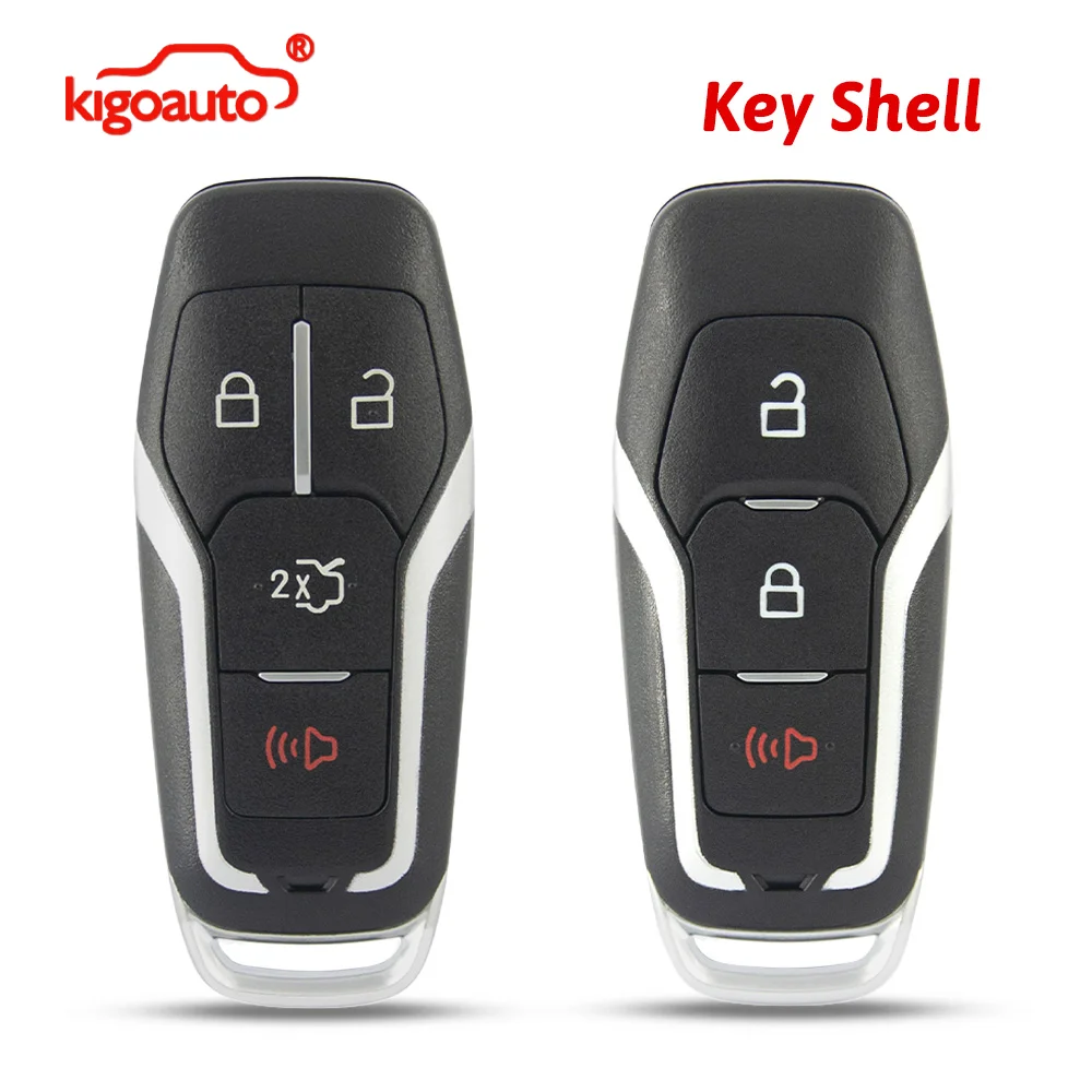 

kigoauto Smart Key Shell 3/4 Button for Ford Fusion M3N-A2C31243300 M3N-A2C31243800 PN 164-R8111 164-R8109