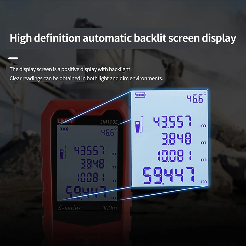 UNI-T Laser Rangefinder LM-S série Medidor de distância a laser digital 40m 50m 60m 80m 100m 120m Fita métrica eletrônica