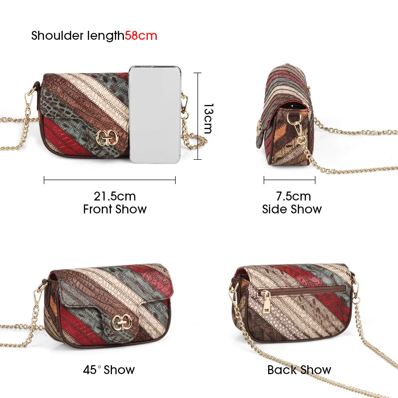 Cobbler Legend Women Genuine Leather Shoulder Crossbody Bag Lady Colorful New Chain Design Flaps Female Summer Messenger Bags