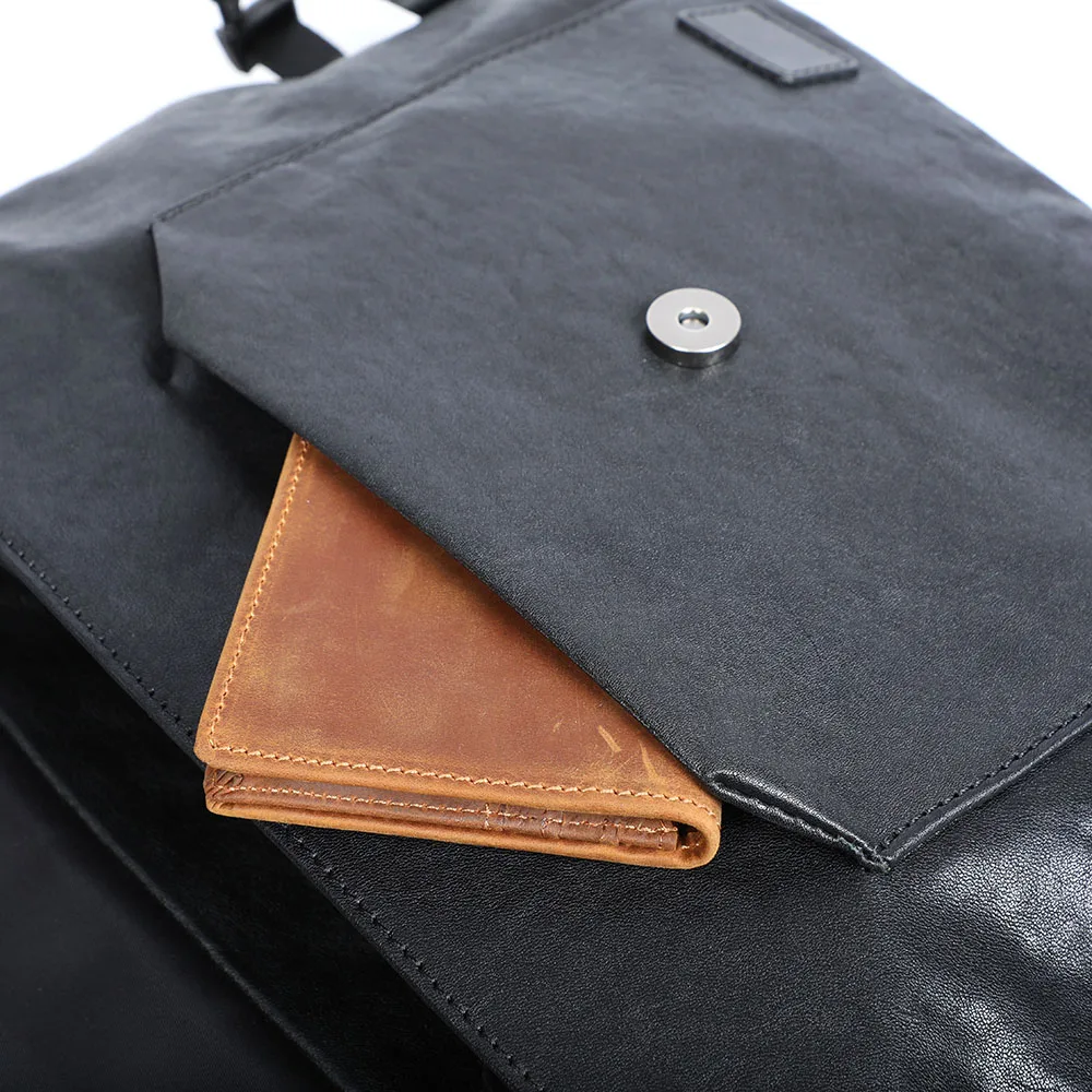 S.WORKER Herren-Umhängetasche aus Vollnarbenleder | Modische Umhängetasche, Crossbody-Tagesrucksack – Detail 18