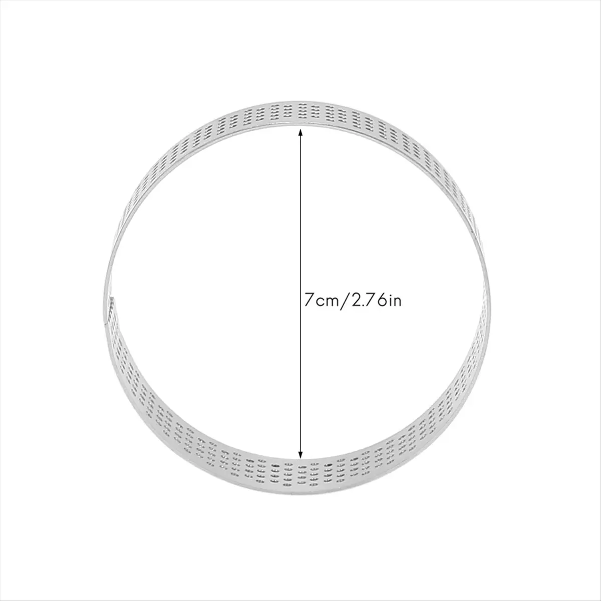 N14R Top 12Pcs 7cm Circular Tart Rings Perforation Stainless Steel Fruit Pie Quiches Cake Mousse Mold Kitchen Baking Mould Tool
