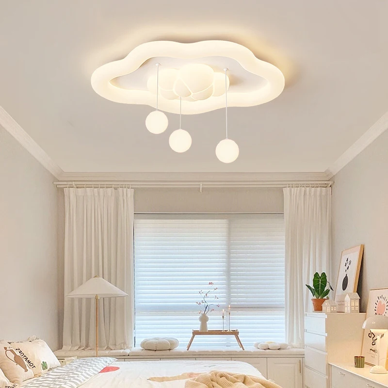 

Cream Style Children's Room Cloud Ceiling Lamps White Cloud Light LED Modern Warm Romantic Baby Room Girl Bedroom Ceiling Lights