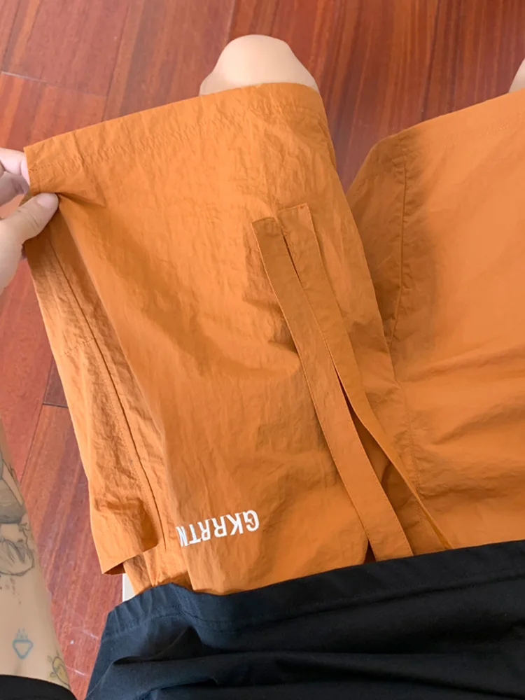 

Мужские летние шорты Dopne Ice Silk Workwear: быстросохнущие, тонкие, пляжные, повседневные, спортивные, длиной до колена, молодежные, модные