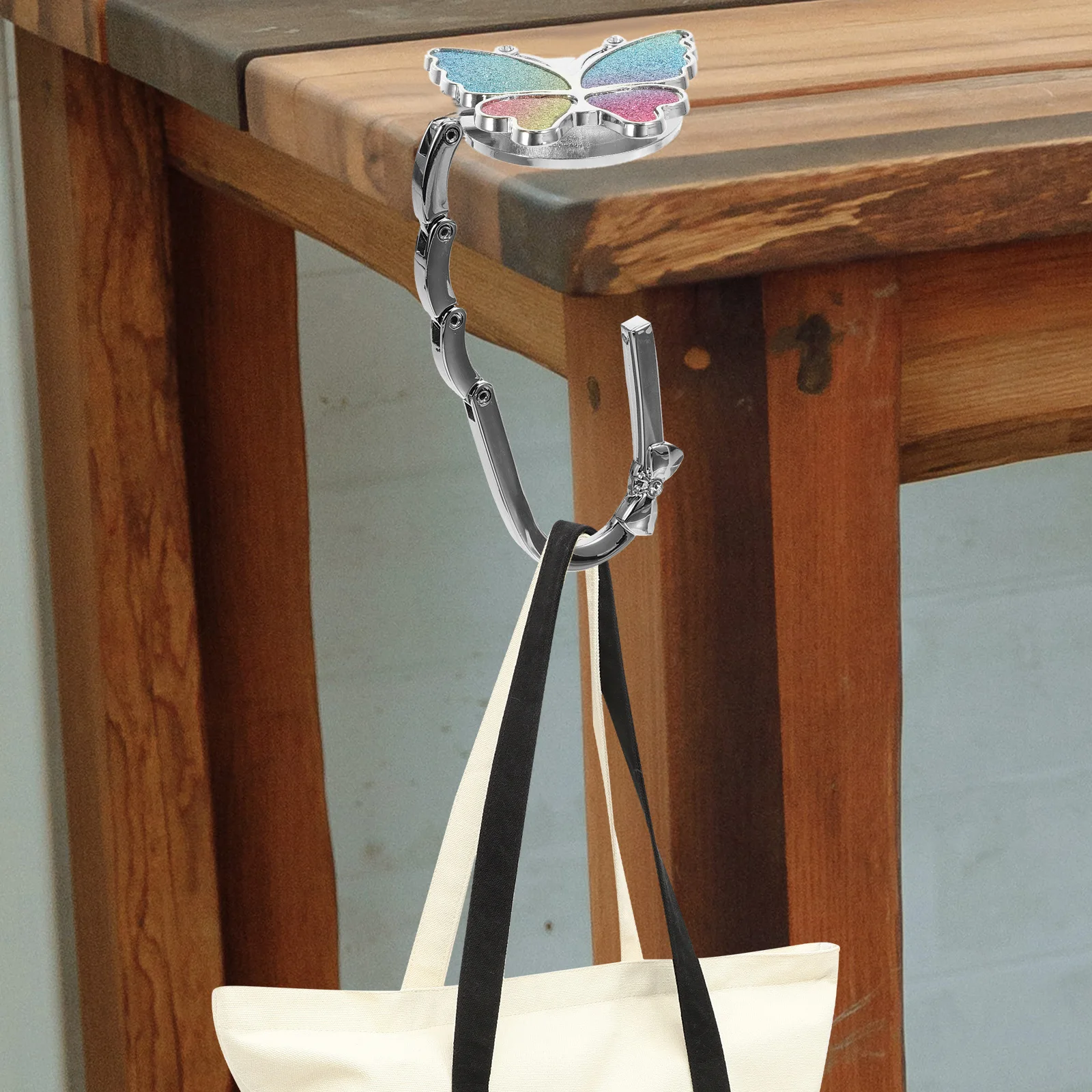 

Colorful Butterfly Hook Table Purse Hanger Water Proof Office Accessories for Women Desk