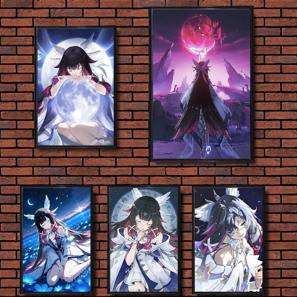 

C-Columbina G-Genshin Impact Poster HD Art Sticky Wall Waterproof Home Living Room Bedroom Bar Aesthetic Decoration