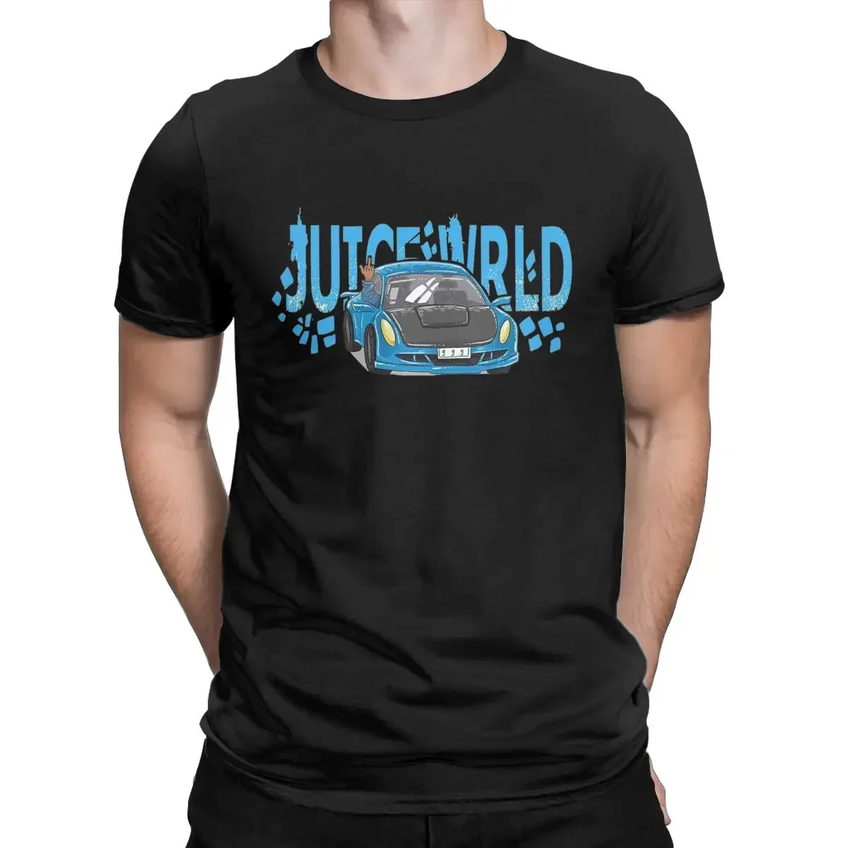 

O Neck Rapper Hip Hop Harajuku Tee Shirt Short Sleeve Clothes Party Juice Car Blue T Shirt Men's Wrlds Cotton Funny T-Shirt