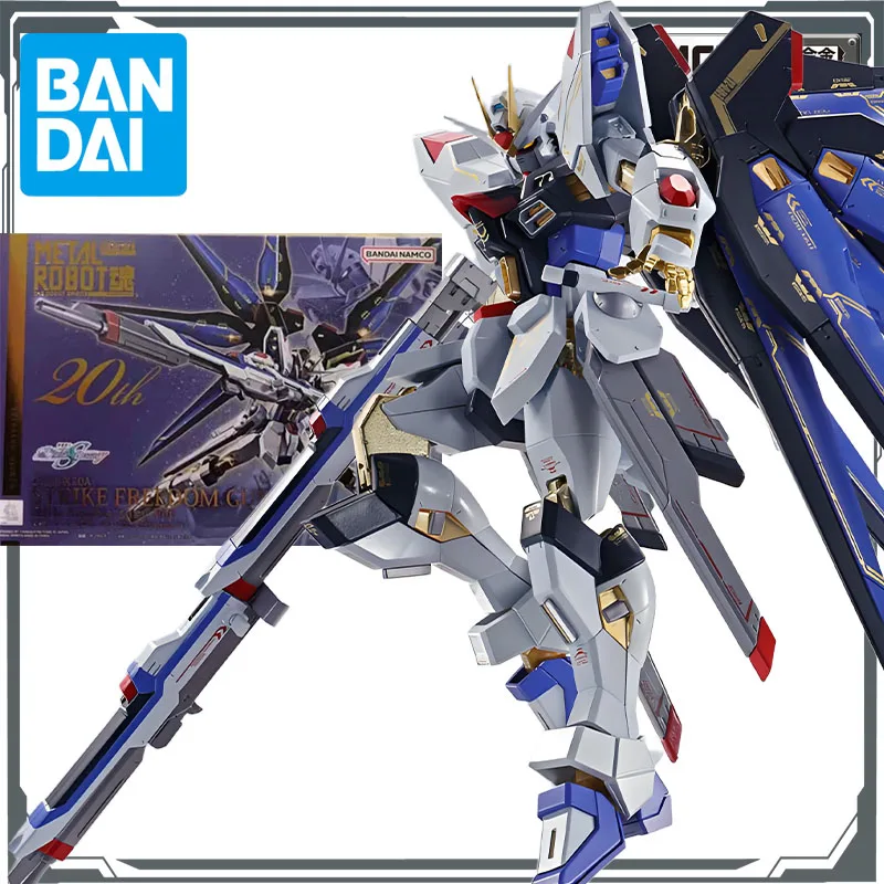 

Bandai Original Mobile Gundam METAL ROBOT ZGMF-X20A STRIKE FREEDOM GUNDAM 20th Anniversary Ver.Anime Action Figures Toy for Boys
