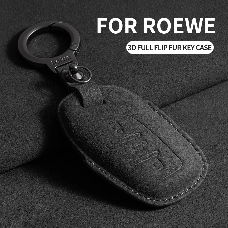 

For MG 4 2023 Mg4 Ev MG HS GT ZS EV ZX MG5 MG6 for Roewe RX3 RX5 RX8 ERX5 I6 I5 Suede Car Key Case Cover