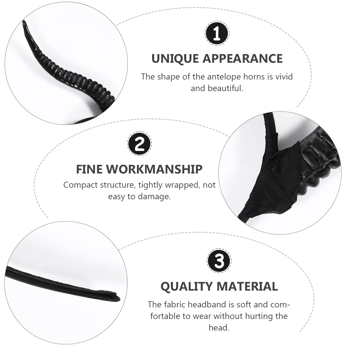 CroissantแถบคาดศีรษะปีศาจHornsคอสเพลย์Props Headbandsแพะเครื่องแต่งกายฮาโลวีนเสื้อผ้าผู้หญิง