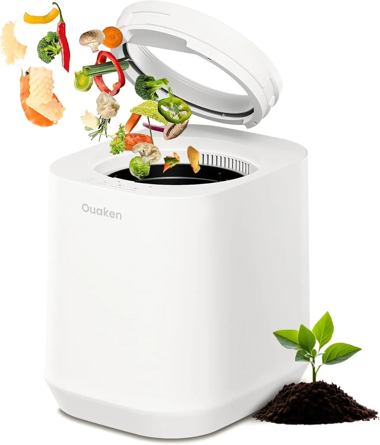 4L Electric Kitchen Composter: Odorless, Low Noise, Auto-Cleaning, Turns Food Waste into Fertilizer