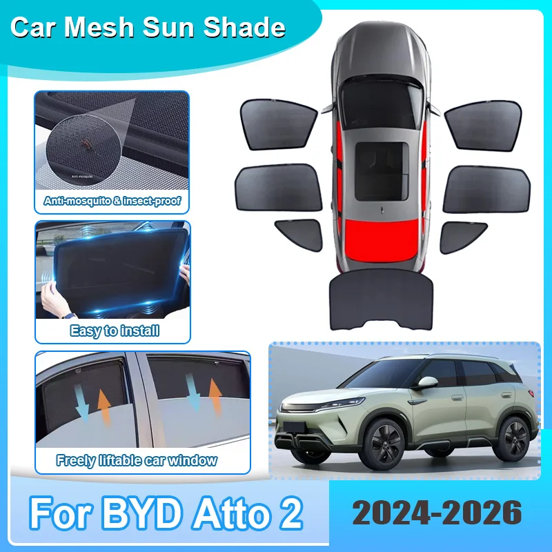

Солнцезащитный козырек для BYD Atto 2 S1 Pro Yuan Up SC3E 2024 2025 2026: Сетчатый экран от УФ-излучения и перегрева, аксессуар для автомобиля