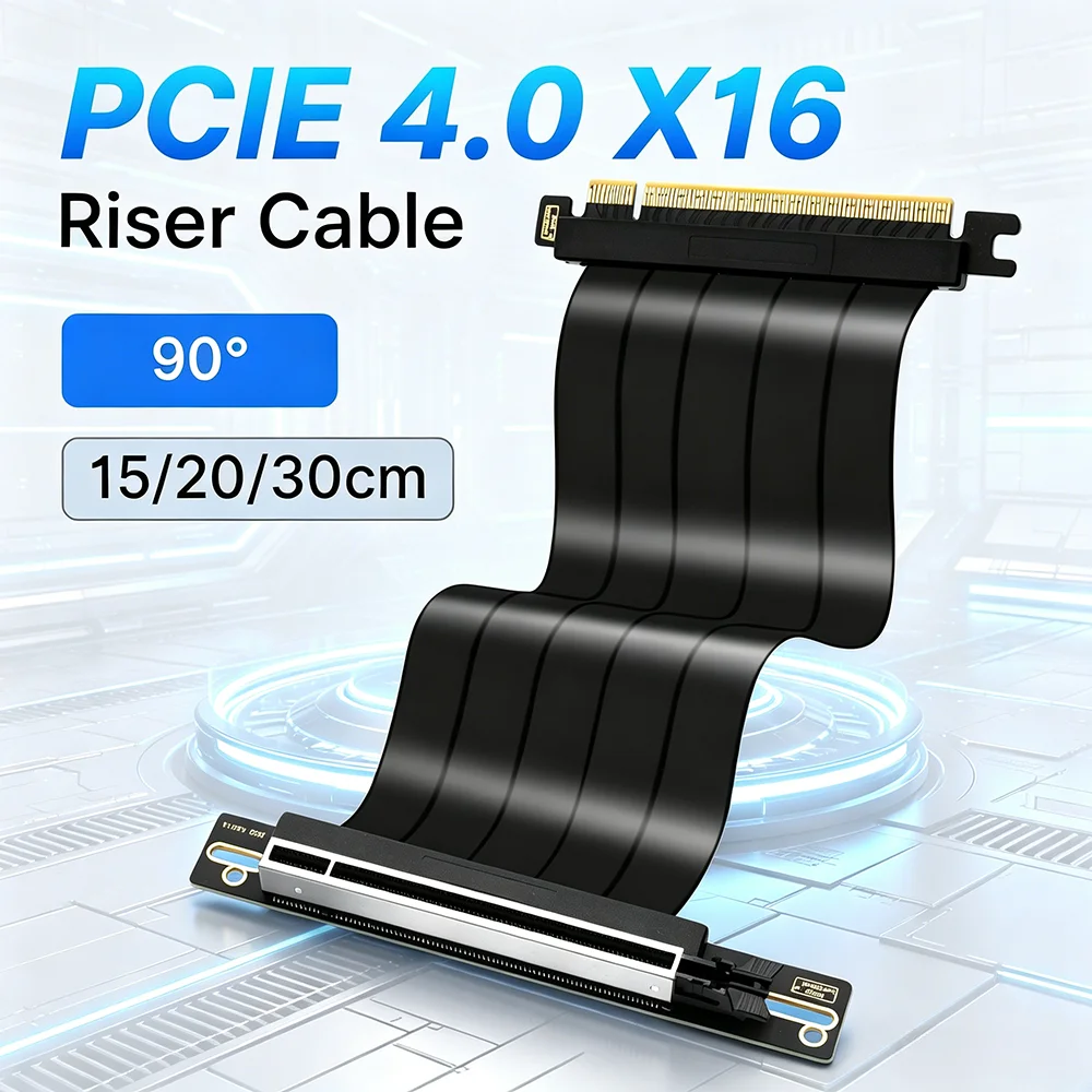 

Fenvi PCI Express X16 Riser Cable 15/20/30CM 90°Graphics Card vertical Mounting Extension Cord Flexible Riser Extender