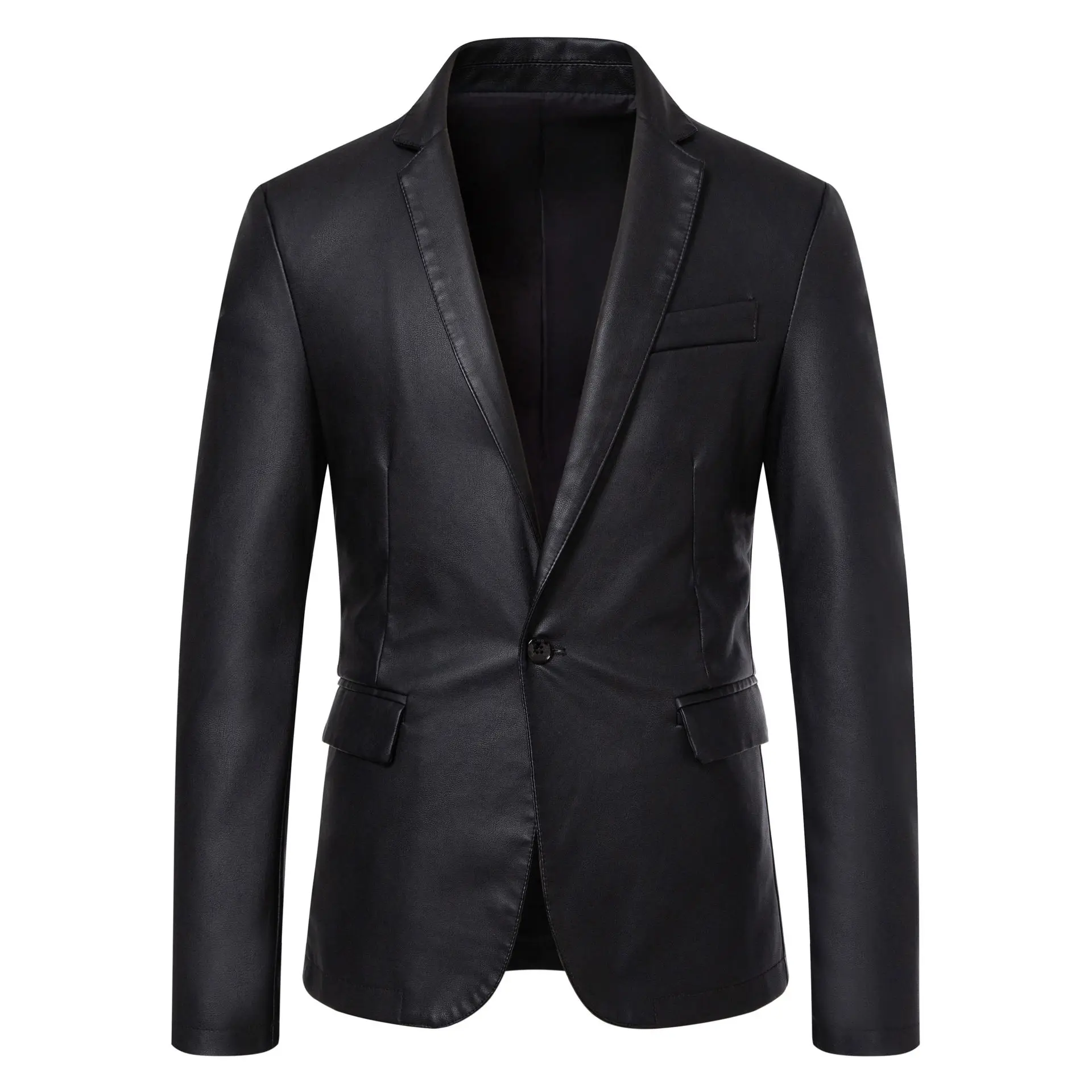 2026 New Slim Fit Leather Coat Casual Small Suit Men Korean Style Popular Jacket Trend