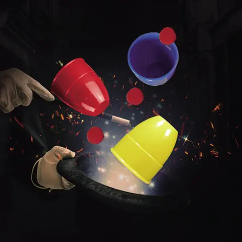1set Deluxe Magic Three Cups And Balls Magic Tricks Close Up Stage Magic Props Magician Magic Kids Toys