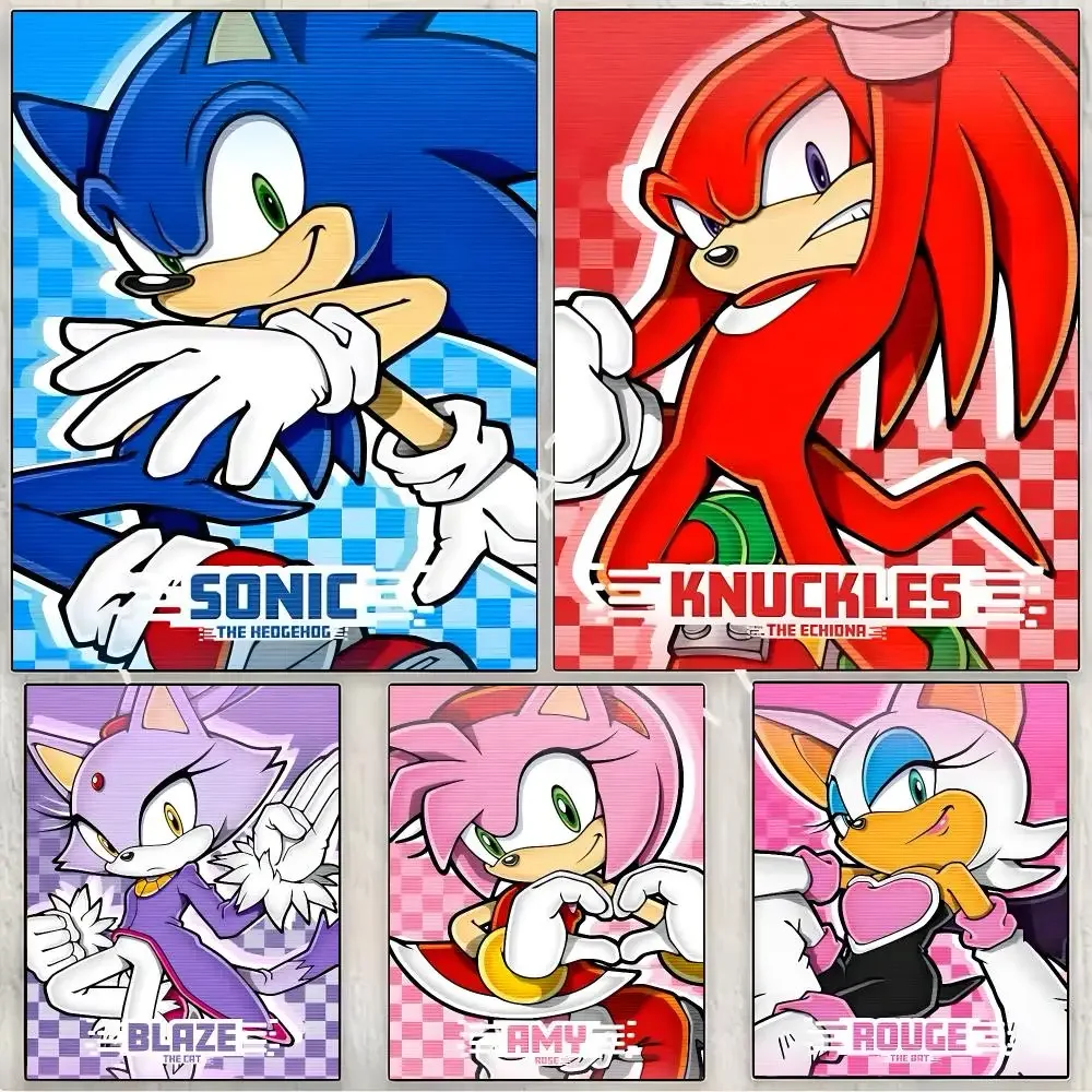 Game Speed Platform Sonic The Hedgehog Painting Calligraphy Canvas Print Wall Mural for Living Room Decor Gifts