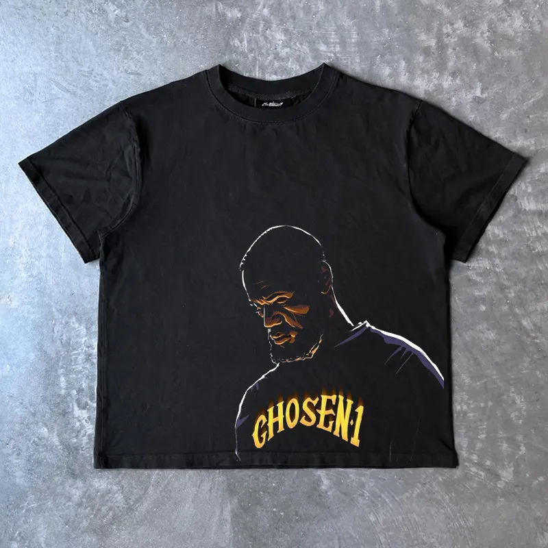 Camiseta de Manga Corta Estilo Americano 2026 Star LeBron - Estilo Hip-Hop Moderno - Cómoda y Transpirable - Estilo Y2K