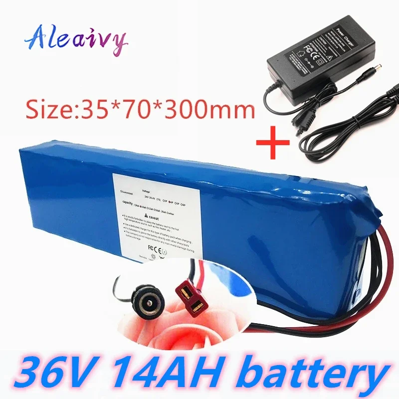 

36V 14Ah 18650 Lithium Battery Pack 10S3P for 250W/350W/500W Motor, Rechargeable Li-ion with BMS Scooter Replacement Battery