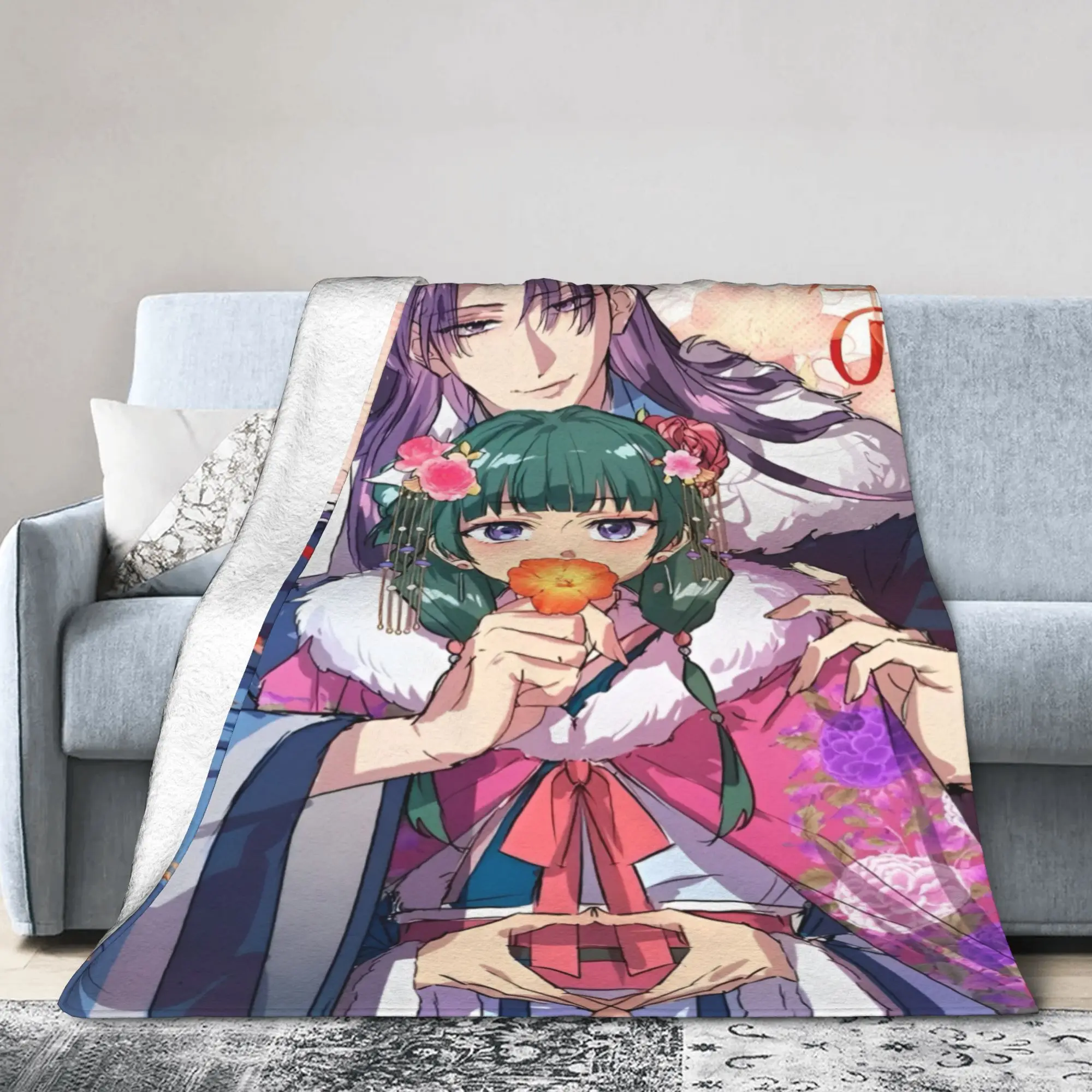 Maomao Jinshi Anime Blanket Coral Fleece Plush Textile Decor Multifunction Super Soft Throw Blankets for Bed Plush Thin Quilt