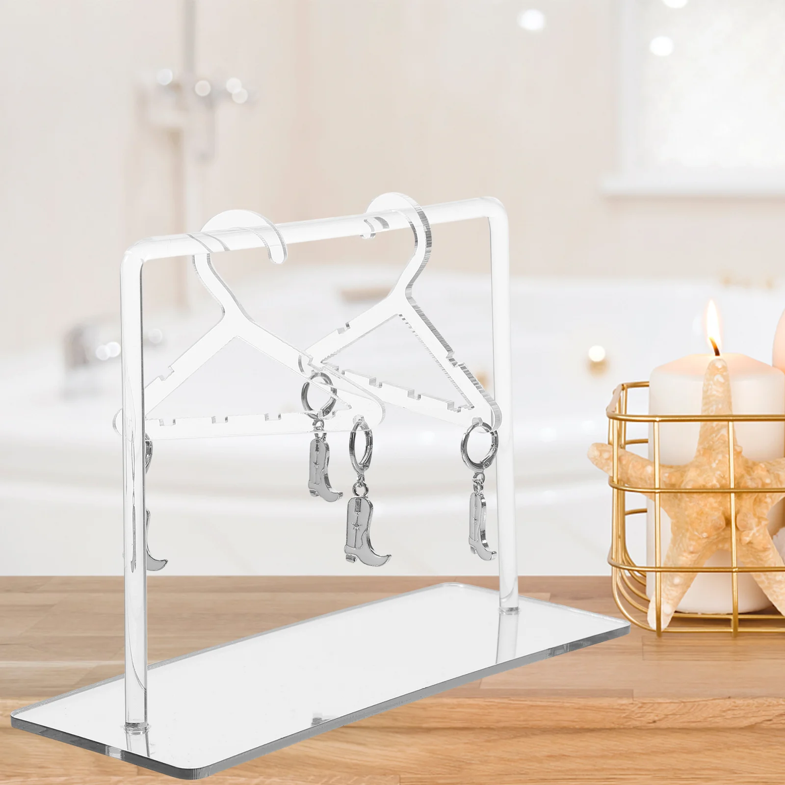 

1 set 1 Set Acrylic Earring Display Stand Holder Hanger Rack Organizer For Jewelry Storage Necklace Earring Stand Desktop Decor