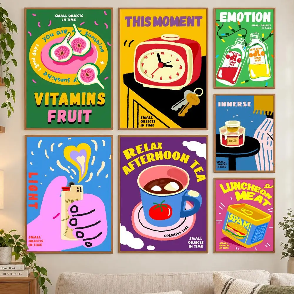 Fun and colorful bouncy items Poster HD art sticky wall waterproof home living room bedroom bar aesthetic decoration
