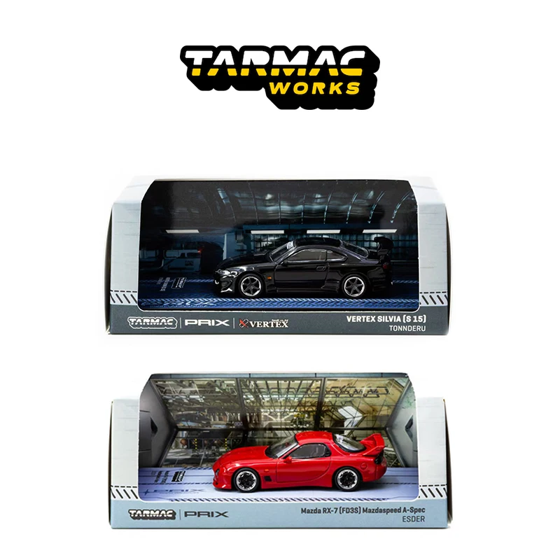 

Tarmac Works 1:64 Vertex Silvia S15 RX7 FD3S A SPEC Коллекция литых моделей автомобилей Миниатюрная игрушка