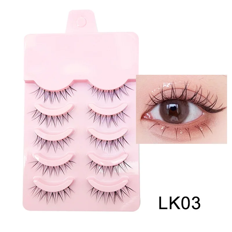 5 Pairs False Eyelashes Soft Invisible Band Super Natural Lashes Faux Cils 3D Fake Eyelashes Extension lots,Reusable for makeup