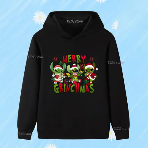 Disney Stitch Print Children's Sweatshirt Long Sleeve Harajuku Outdoor Sports Kid Hoodies Boy Girl Casual Fashion Christmas Gift