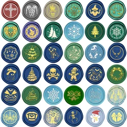Christmas Tree Laurel Halloween Skull Spidernet Wax Seal Stamp Head for DIY Holiday Invitation Envelope Paper Card Crafting 2024