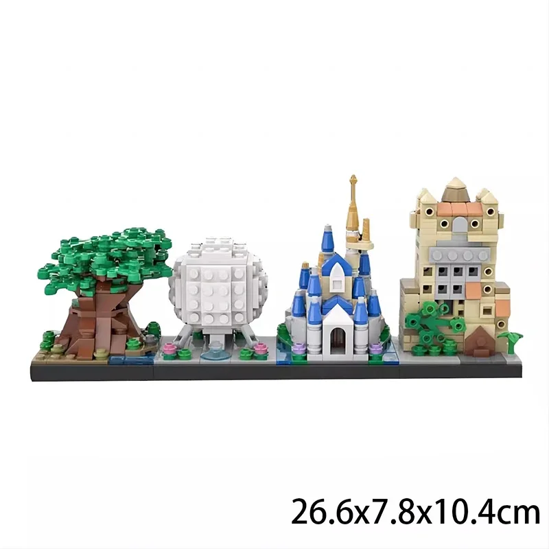 MOC Märchenprinzessinnen-Serie Anime Skyline Gefrorenes Schloss Architektur-Sets Bausteine Kinderspielzeug Mädchen Weihnachtsgeschenke – Detail 12
