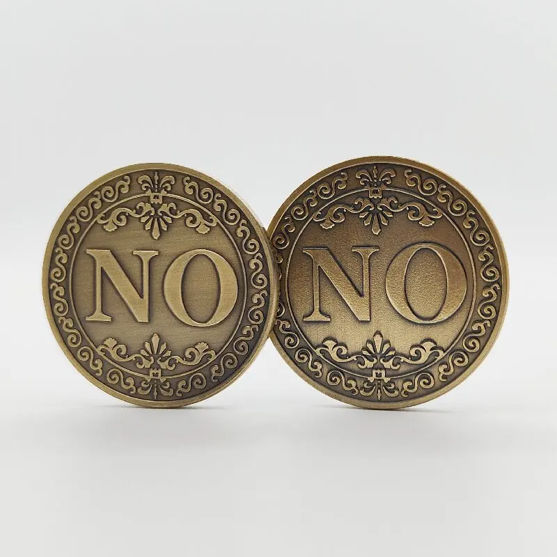 Double-Sided No/No Decision Coin Magic Coin Collection Good Luck Retro Ancient Bronze Wishing Coin Lucky Coin