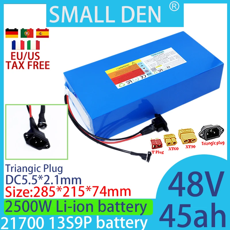 

Brand new 48V 45ah 13S9P original 21700 lithium battery pack, built-in motor high-power rechargeable battery+2A 3A 5A charger