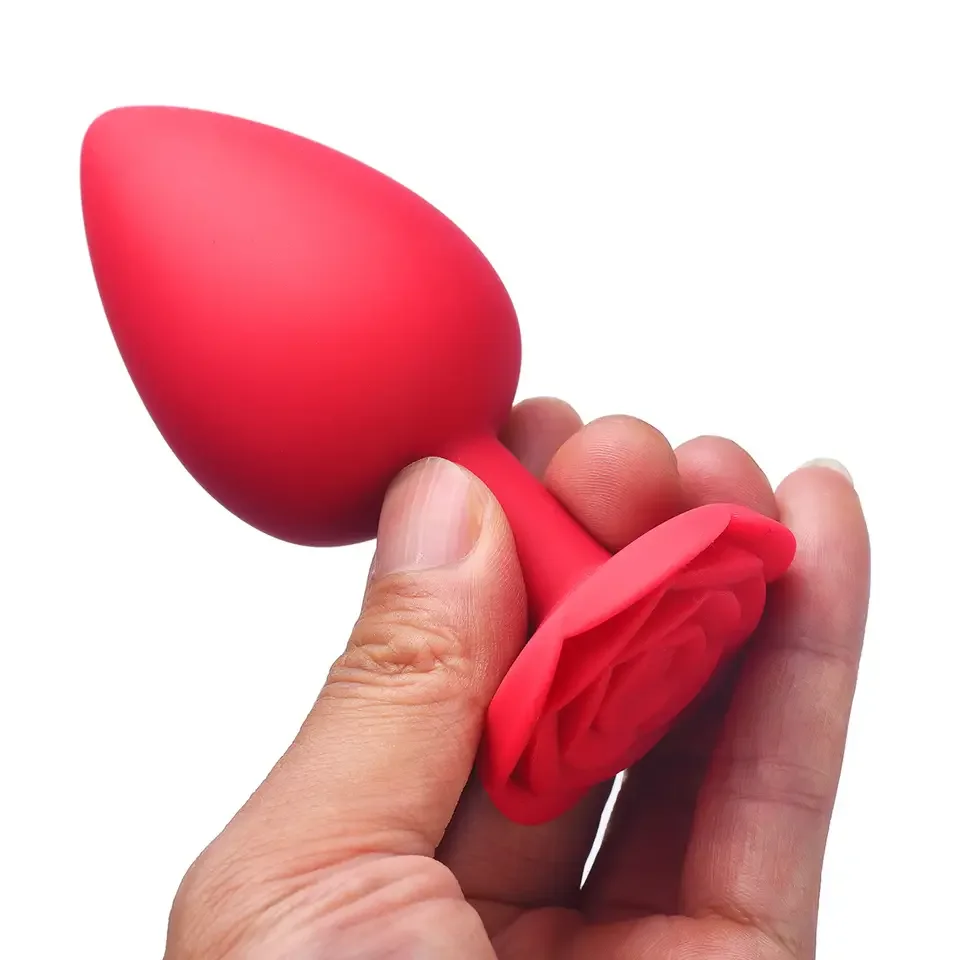 Rose Flower Silicone Anal Beads Butt Plug Set Small Medium Large Anal Plug Jewelry Anal Trainer Dildo Anus Sex Toy Men Women Gay view 5