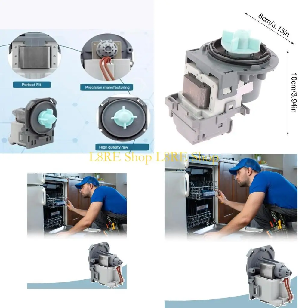

L8RE WD26X10049 Сливной насос посудомоечной машины в сборе. Деталь для слива воды из устройства, предназначенная для простой