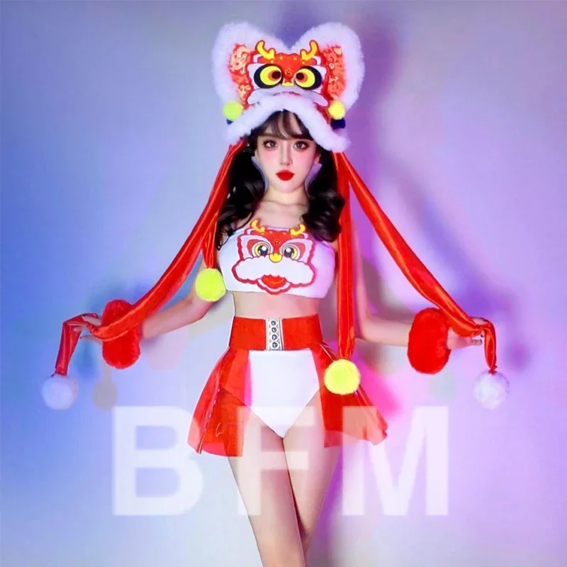 

Сексуальная одежда для танцев на пилоне, новогодняя праздничная одежда, женский костюм танцовщицы Gogo, сценический костюм для рейва, клубная одежда XS7505