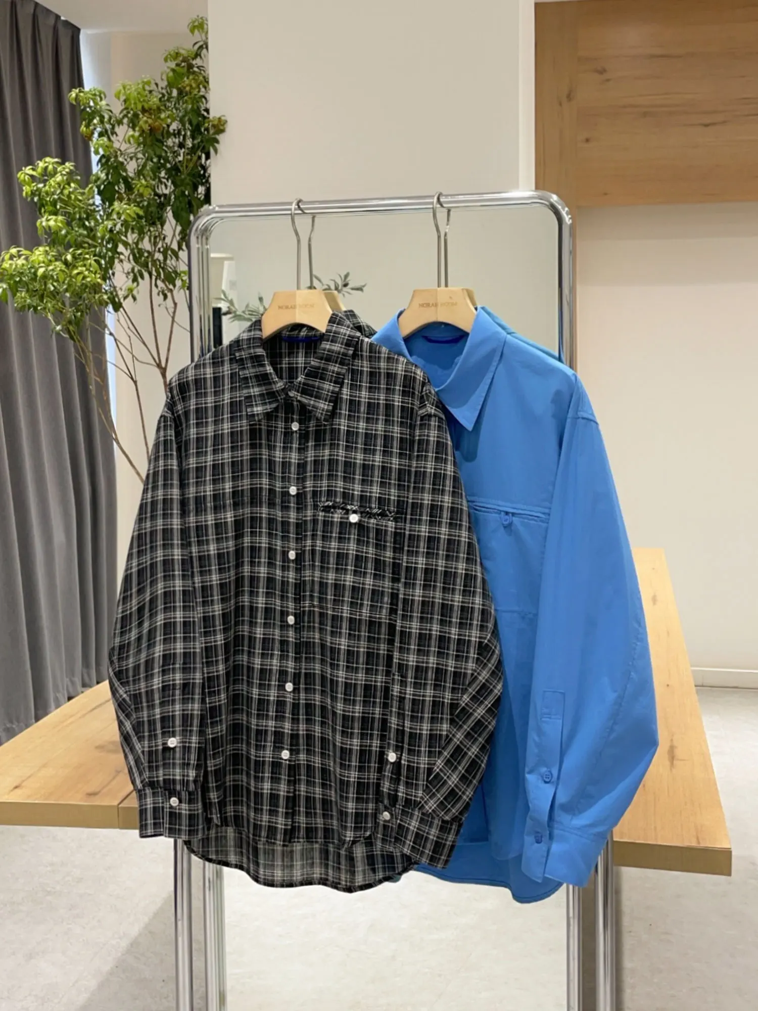 

Nuo Xiaola Authentic Plaid irt Свободный крой Универсальный корейский Sle Хлопковая смесь Long Sve Женский повседневный irt на осень