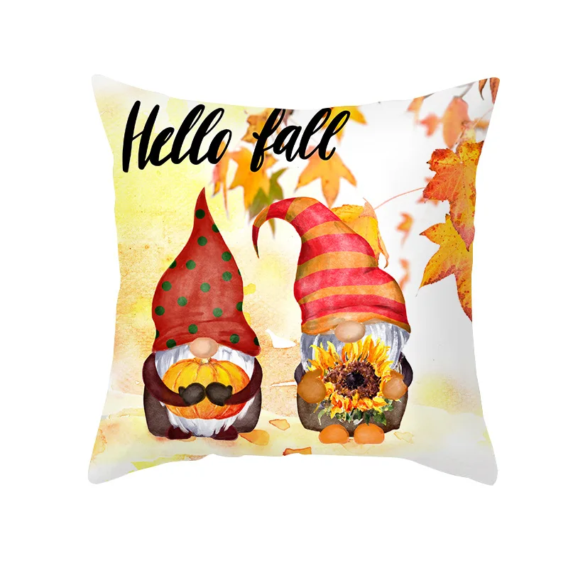 Autumn Maple Leaf Pillow Case  Fall Maple Leaf Pumpkin Pillow Case Cover Thanksgiving Day Decoration Pillowcase Autumn Pillow