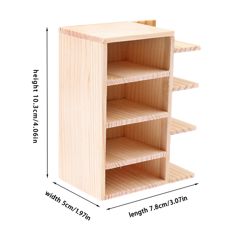 1/12 Dollhouse Simulation Bookcase Storage Cabinet Dollhouse Living Room Decor Dolls House Miniature Furniture Accessories