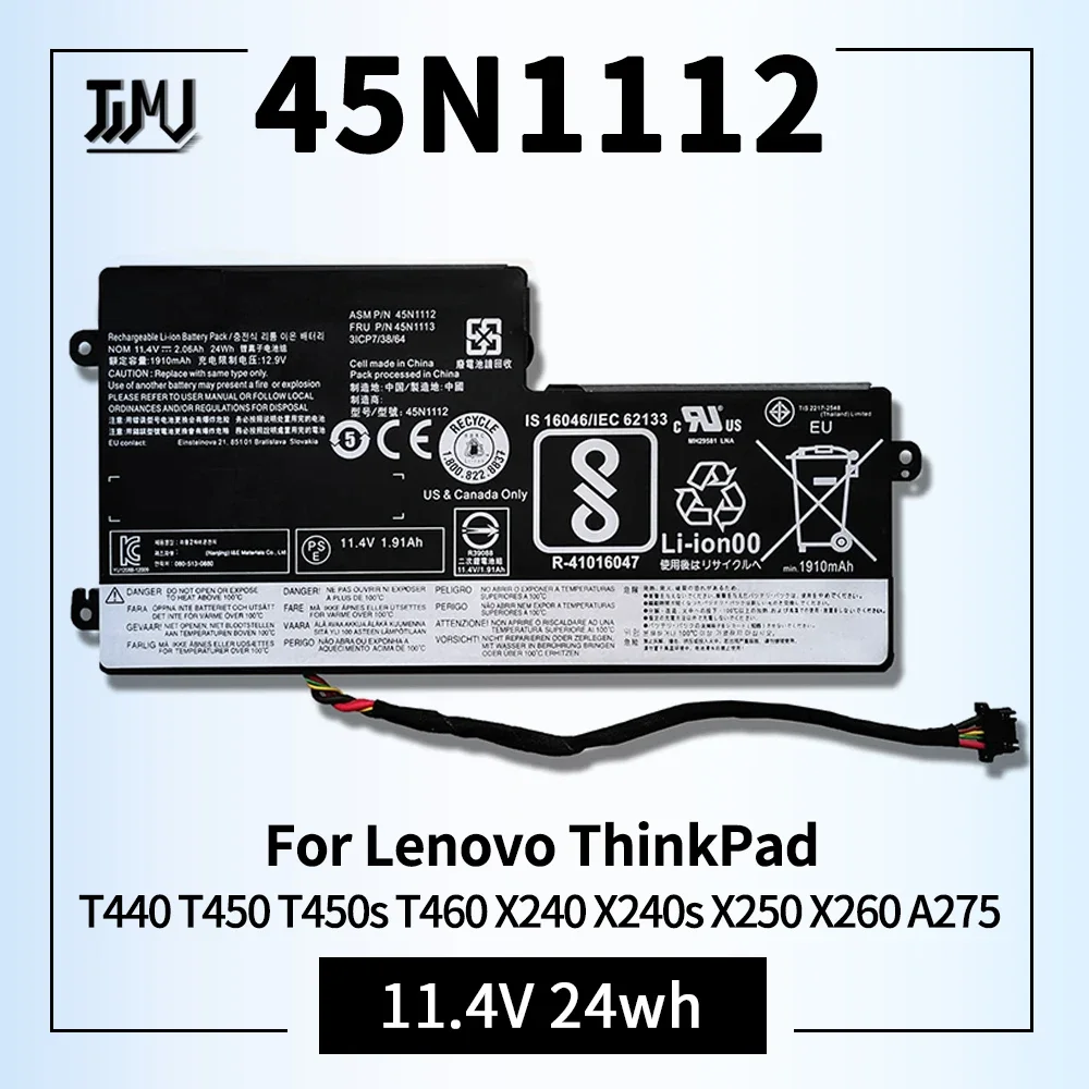 

45N1112 45N1113 Laptop Battery Replacement for Lenovo ThinkPad T440 T450s T460 X240 X240s X250 X260 A275 Series 01AV459 45N1109