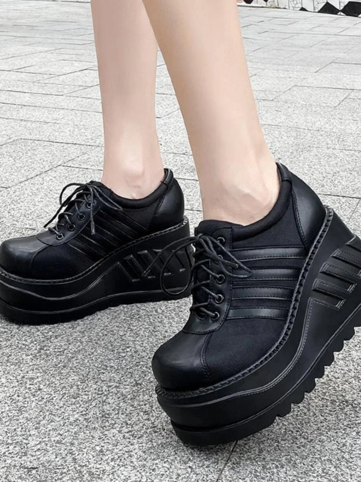 

Punk Sle Mary Jane oes Increased Thi Bot Platform Roman Sandals Low Cut round Toe Women's Faionable Casual oes