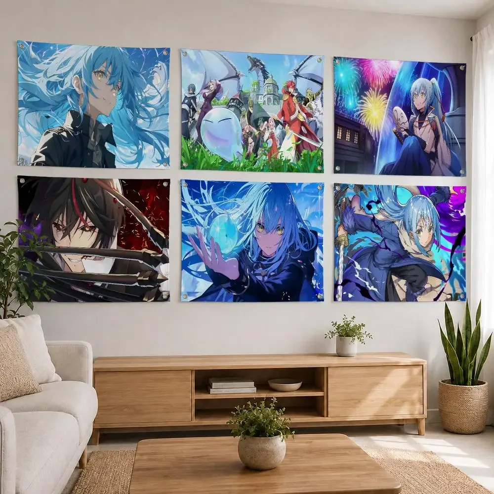 That T-time I Got Reincarnated As A Slime Tapestry Decorative Suitable For Outdoor Camping Family Parties And Garden Walls Gift