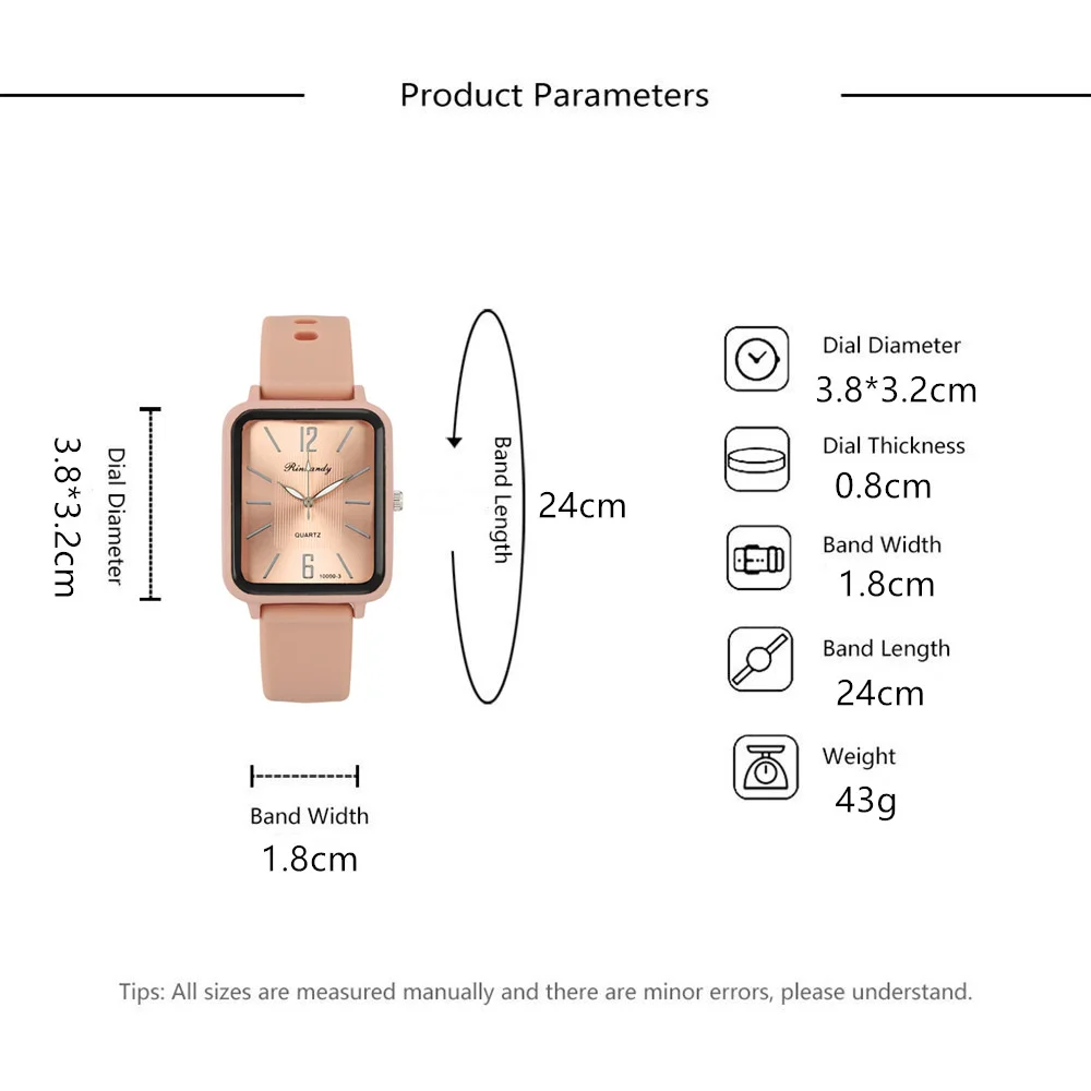 Simple Square 2024 Hot Ladies Fashion Digital Quartz Watch Leisure Sports Pink Silicone Women Gift Clock Wristwatch