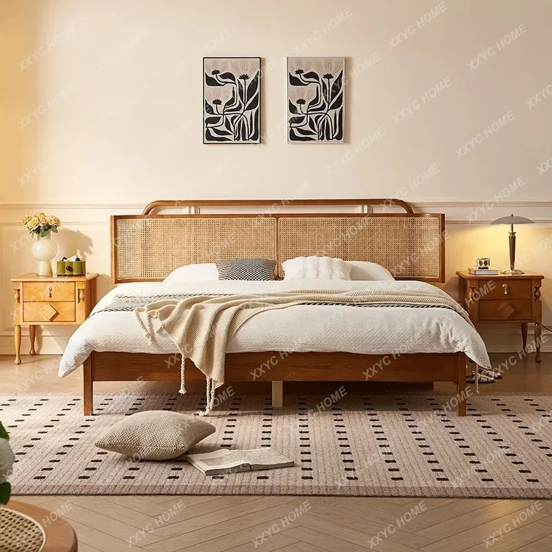 XX Barrier Accessories Double Bed Mattresses Adults Wooden Headboards Double Bed Loft Luxury Matrimoniale Furniture