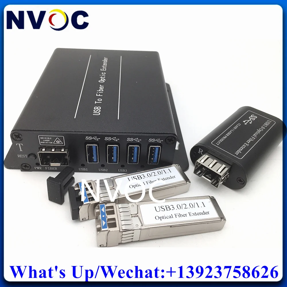 

4Port USB 3.0 Fiber Extender,4-Port 3.0 over UTP 4Ports 3.0 Optic with 10G SMF 1310nm 10KM Duplex LC SFP Transceiver Module